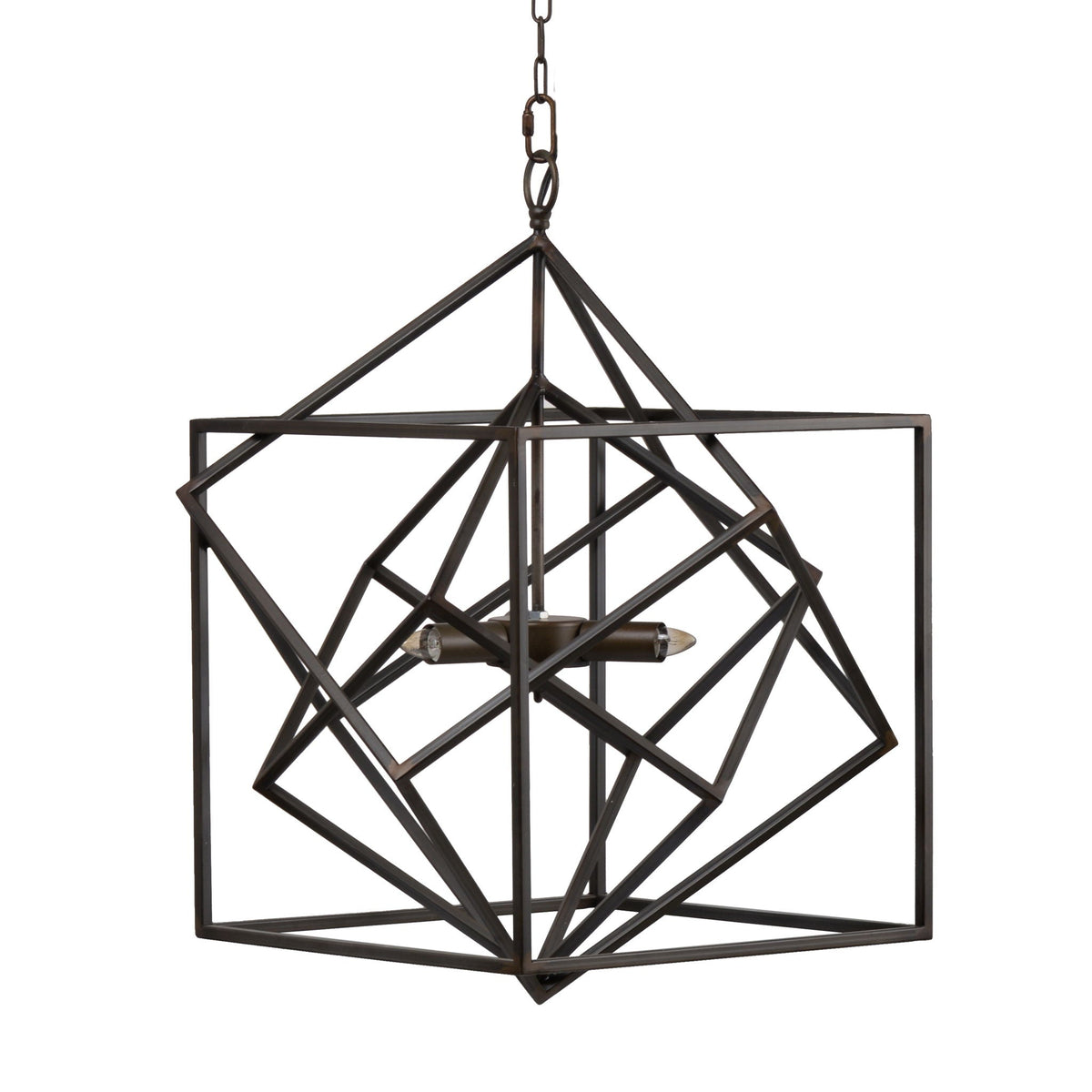 3 Light Metal Chandelier with Adjustable Chain