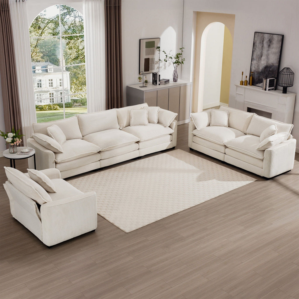 Oversized Deep-Seat Fabric Sofa & Chair Sets