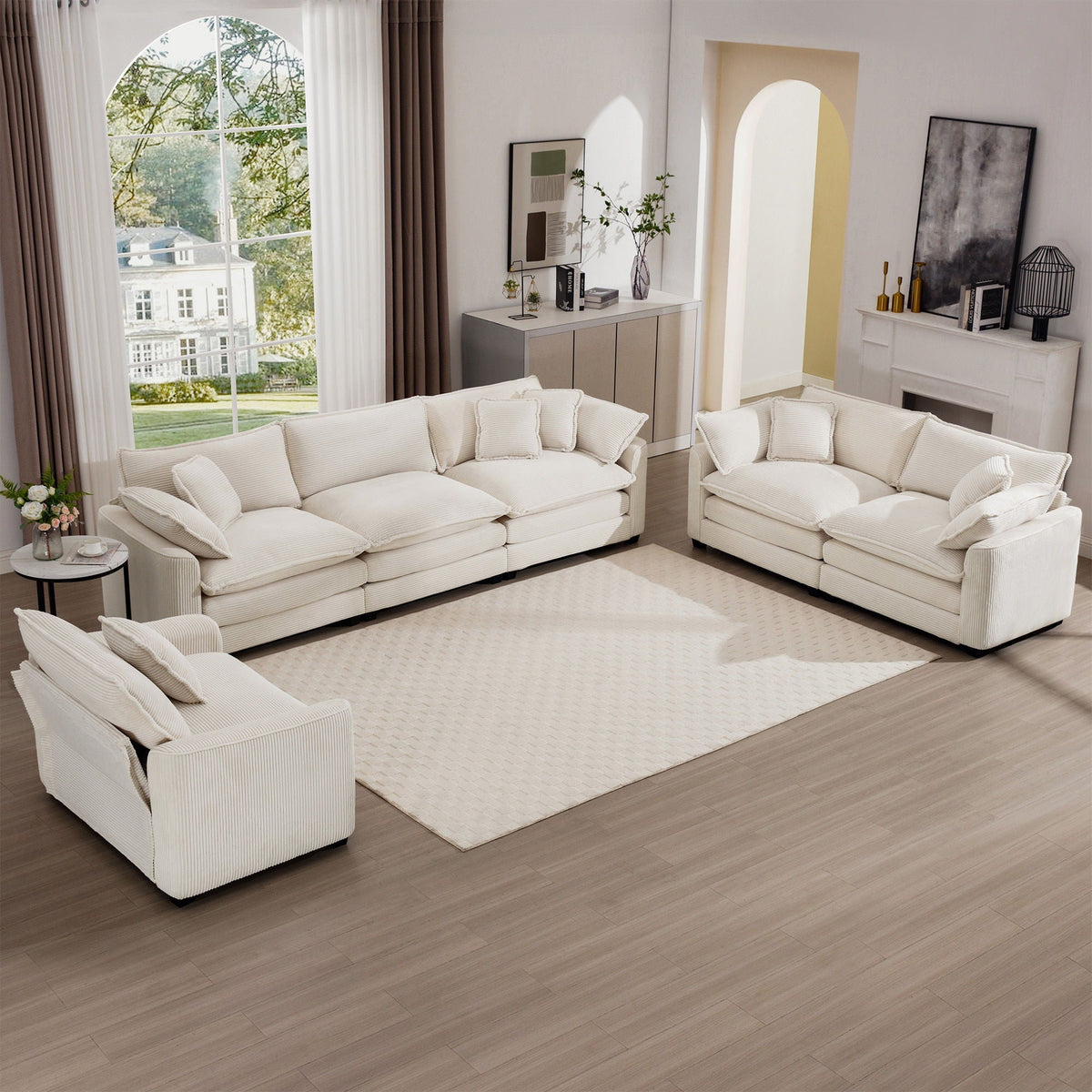 Oversized Deep-Seat Fabric Sofa & Chair Sets