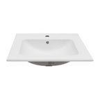 Rectangular Single Vanity Top with Overflow - White Ceramic