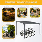 Galvanized Steel Lean-to Pergola with Wall Mount - 12' x 8'