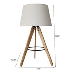 Decorative LED Desk Lamp with 3-Legged Solid Wood Base - Natural