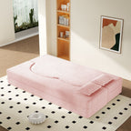 Modern Floor Sofa With 2 Pillows, Convertible Twin Size Folding Mattress - Multi-Color