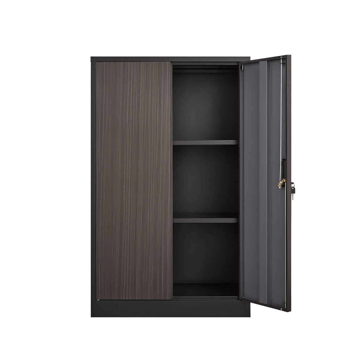 Metal Storage Cabinet With Locking Doors And Adjustable Shelf