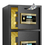 Large Double Door Digital Security Safe with Fireproof and Waterproof Bag - Black