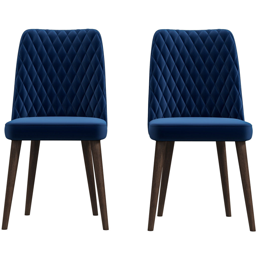 Mid-Century Modern Dining Chair Set of 2 with Upholstered Seat - Multiple Colors