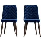 Mid-Century Modern Dining Chair Set of 2 with Upholstered Seat - Multiple Colors