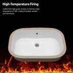 Undermount Bathroom Sink with Overflow - White Ceramic, 22" x 15.25"
