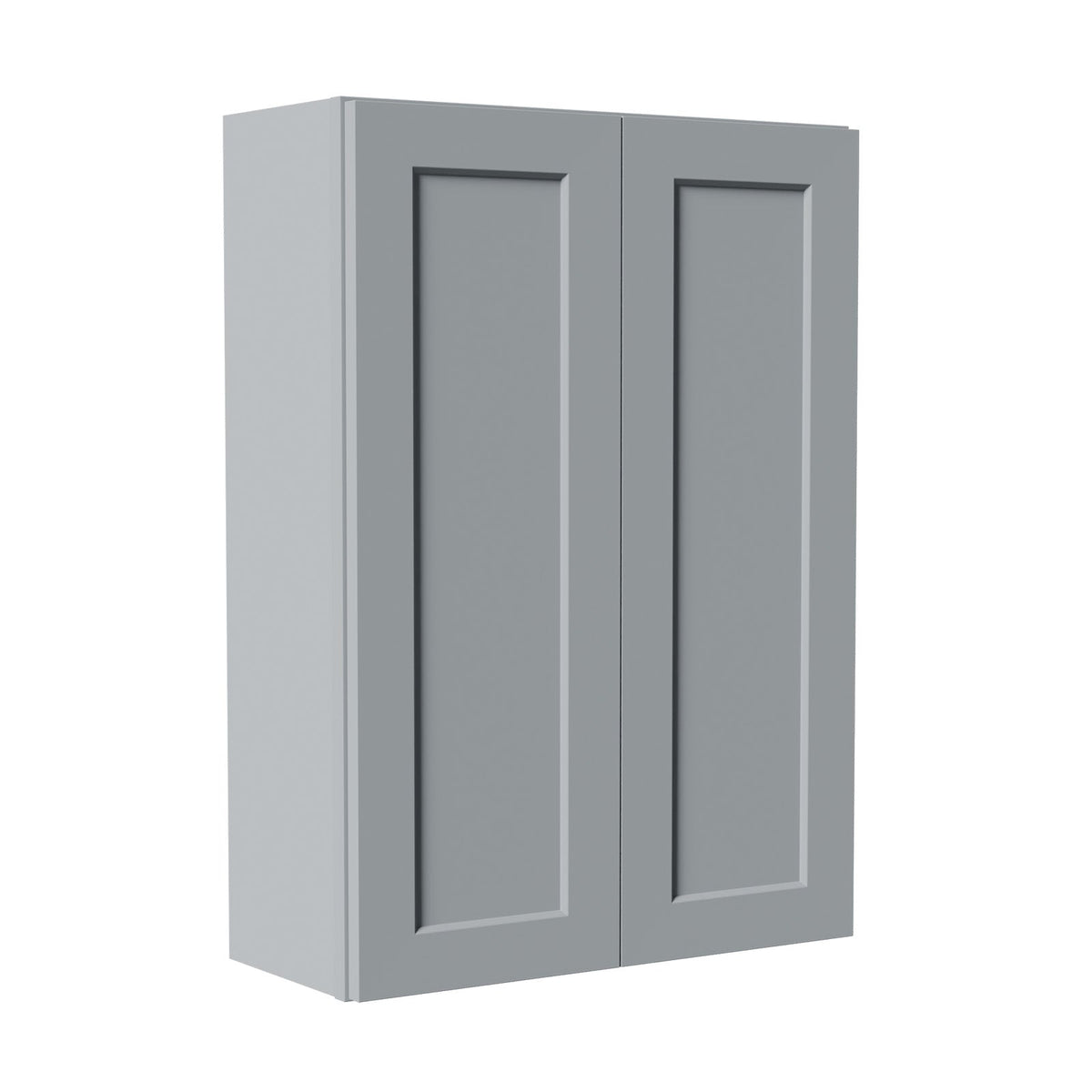 Gray Shaker Solid Wood Bathroom Storage Cabinet with Soft-Close Doors - Gray