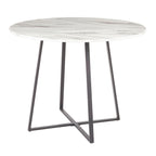 Contemporary Glam Dining Table with Round Marble Top - Pearl Silver, Gold, or Black