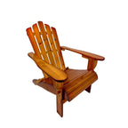 Foldable Solid Wood Adirondack Chair with Classic Design - Oak Finish