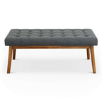 Modern Bench with Velvet Upholstery - Gray