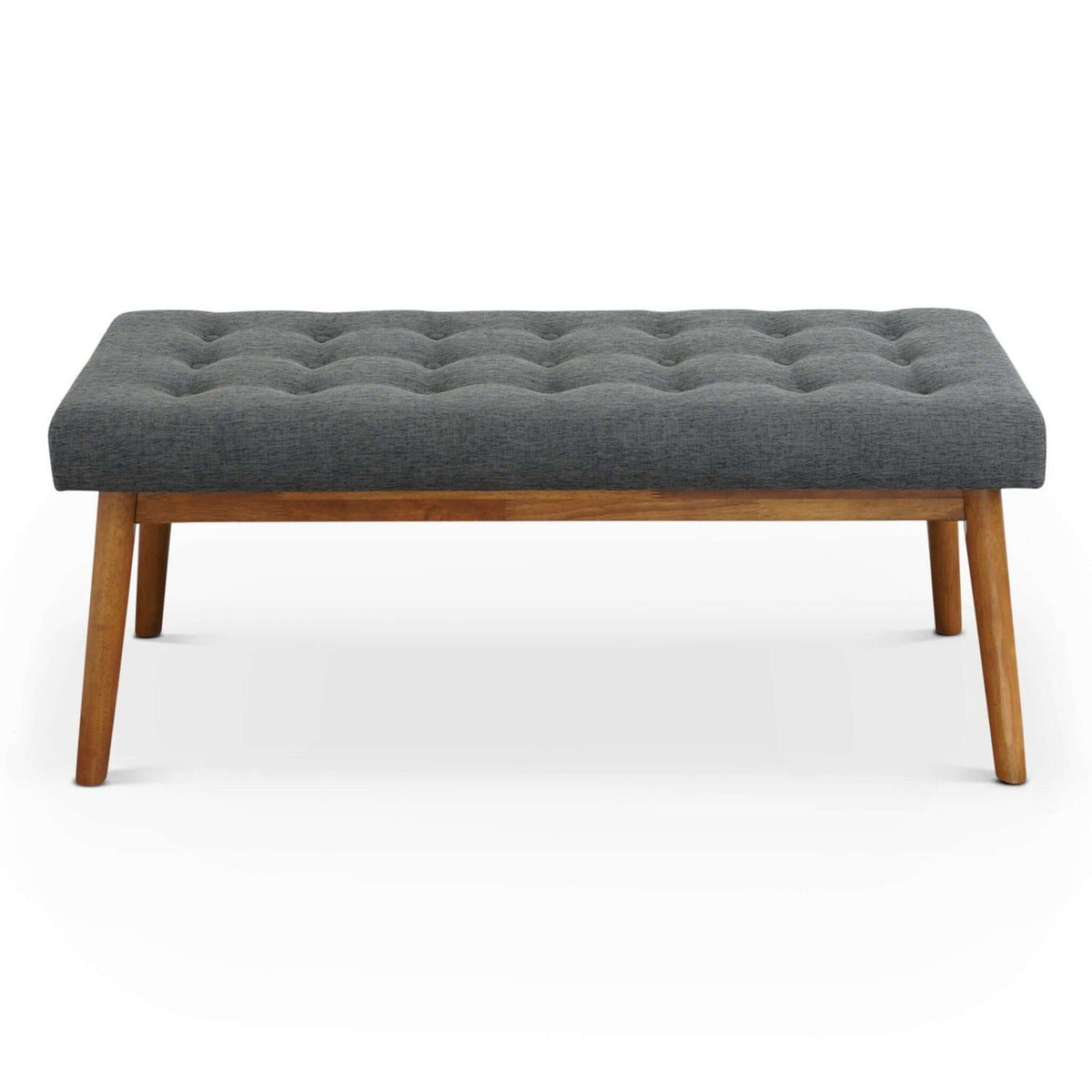 Modern Bench with Velvet Upholstery - Gray