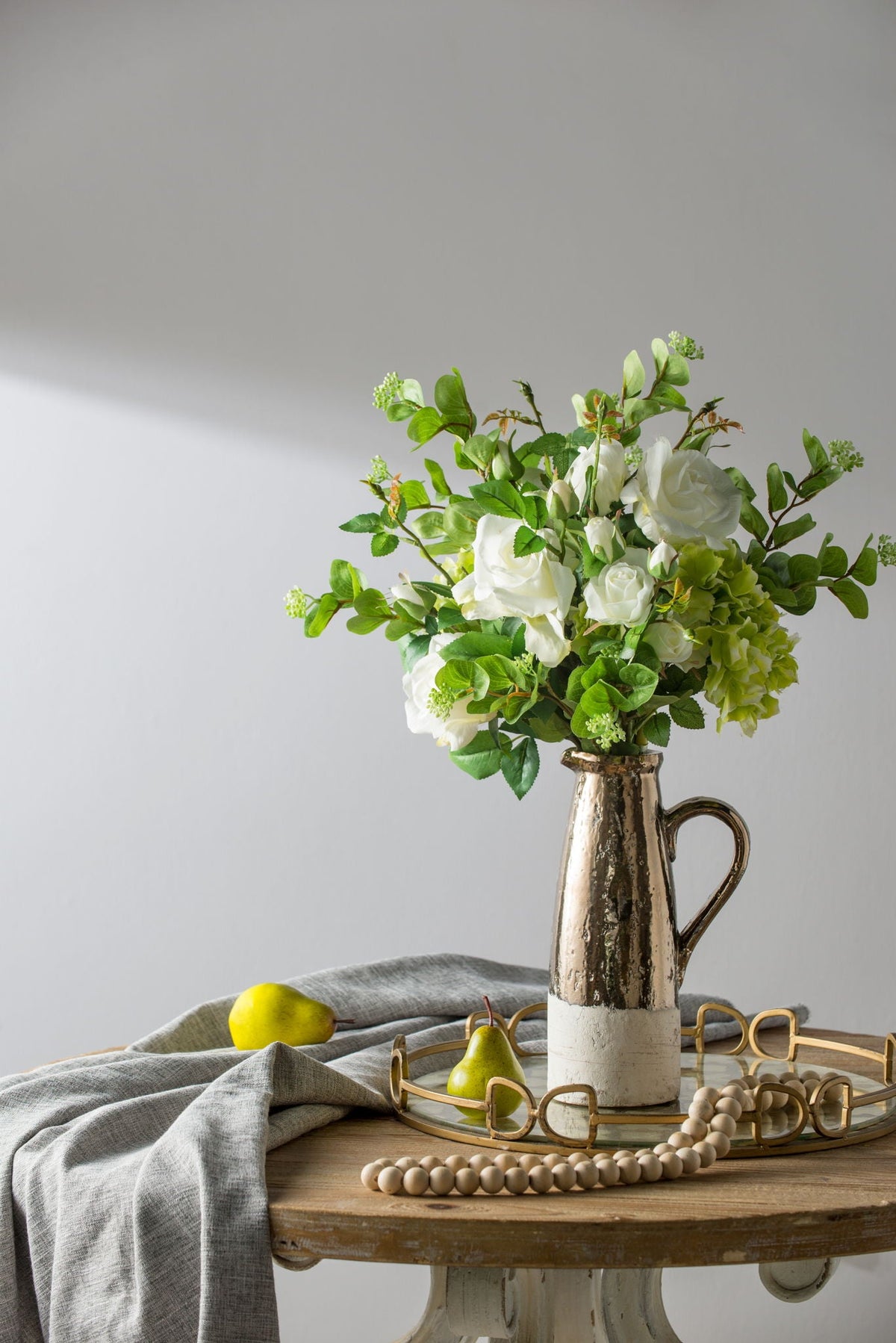 Gold Terracotta Pitcher Vase with Durable Ceramic Construction - Gold