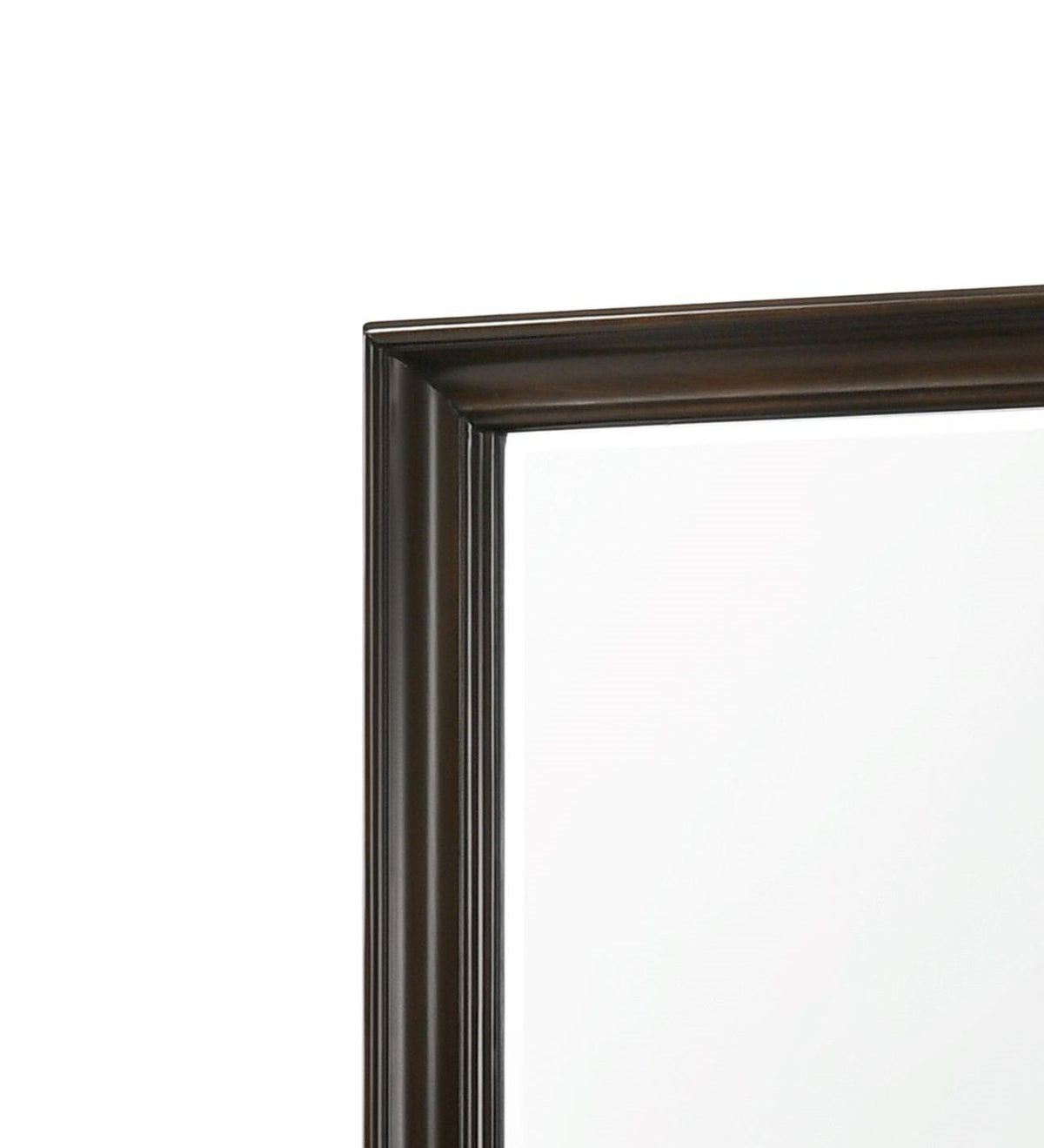 Mahogany Square Mirror with Beveled Glass - Merlot