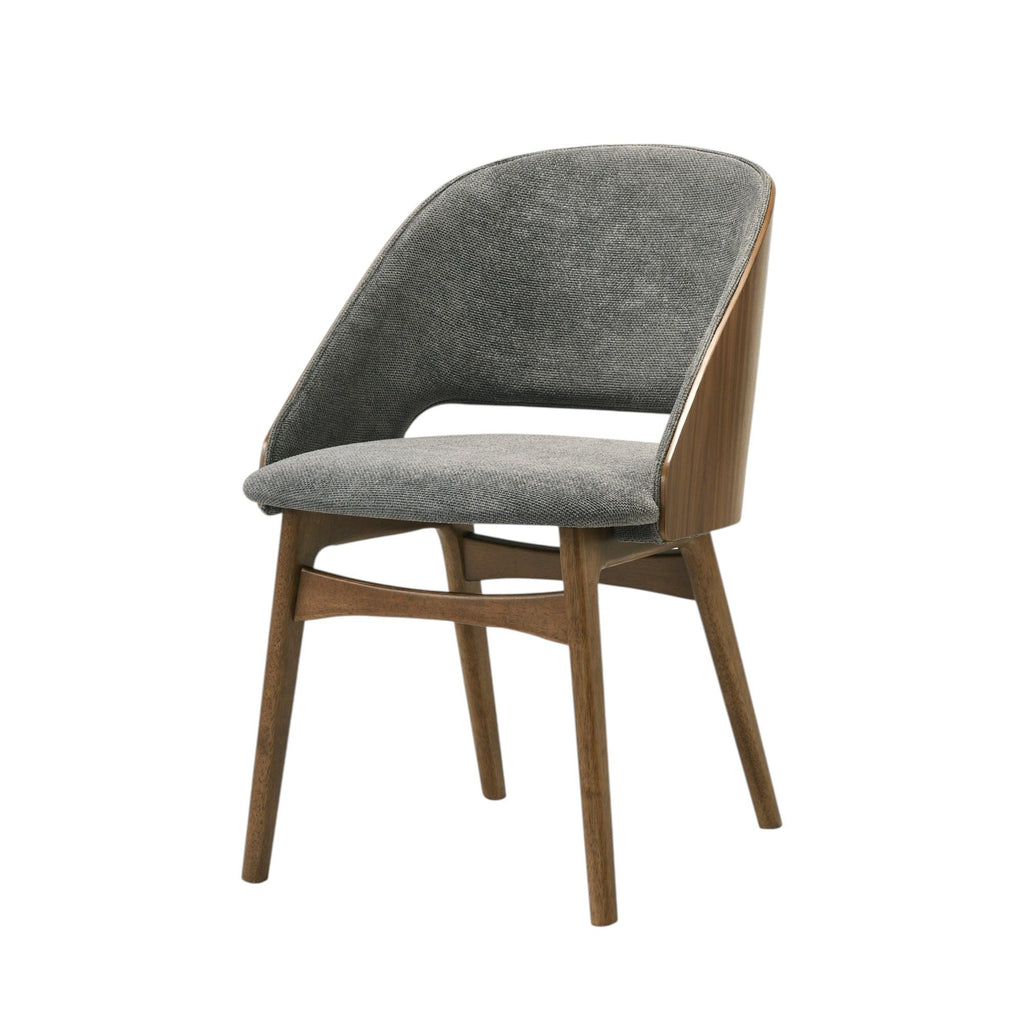 Gray Walnut Side Chair Set with Padded Cushion - Set of 2