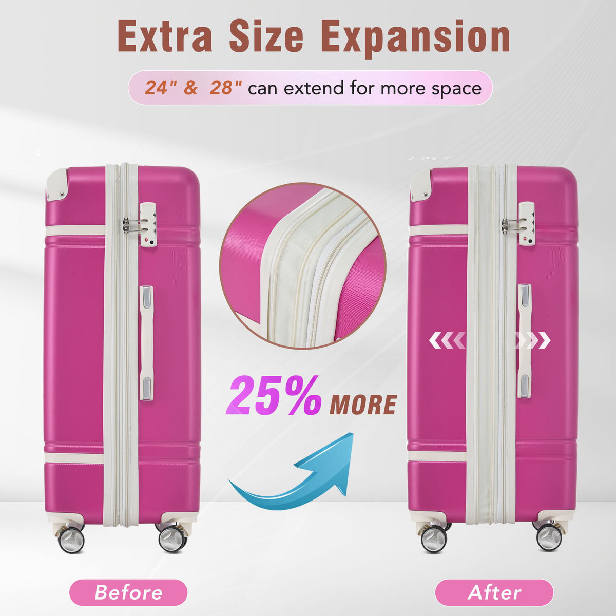 Hardshell Luggage Sets 4 Pieces with TSA Lock - Lightweight, Multiple Colors