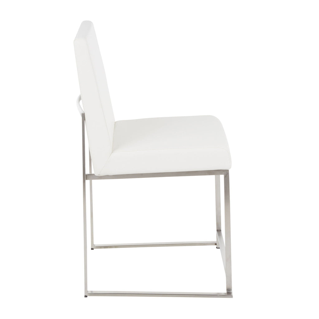 Fuji Contemporary High Back Dining Chair Set with Upholstered Seat - Multiple Colors