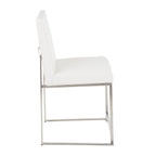 Fuji Contemporary High Back Dining Chair Set with Upholstered Seat - Multiple Colors