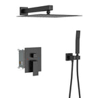 Dual Shower Head System with Rough-In Valve - Black or Pearl Silver