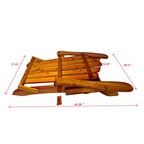 Foldable Solid Wood Adirondack Chair with Classic Design - Oak Finish