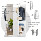 3 In 1 Multifunctional Full-Length Clothing Mirror with Rotating Design - Dark Brown, Black, White, Light Brown