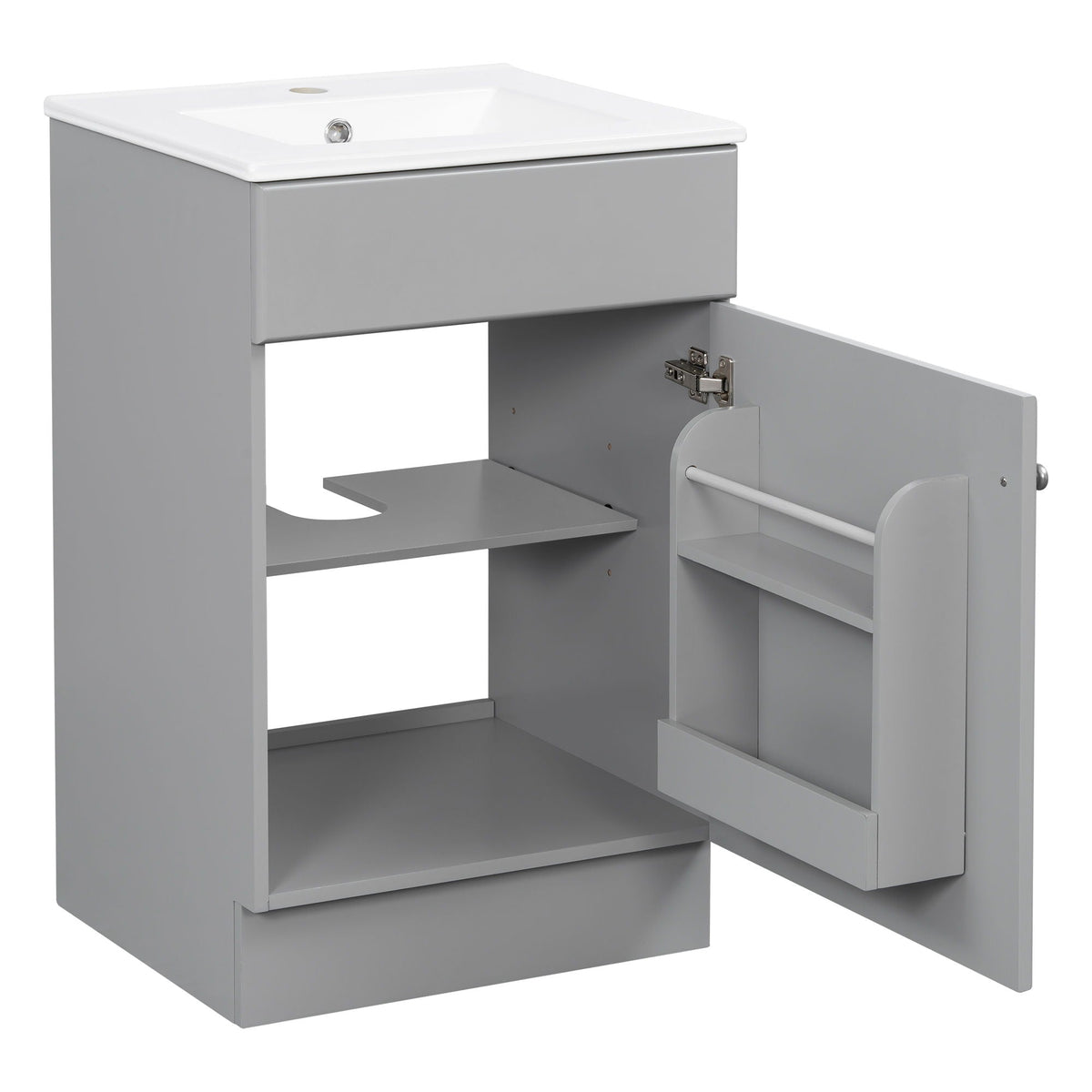 Bathroom Vanity with Sink and Adjustable Shelf - Multiple Colors