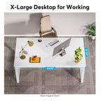 Large Executive Desk with Thick Frame - White