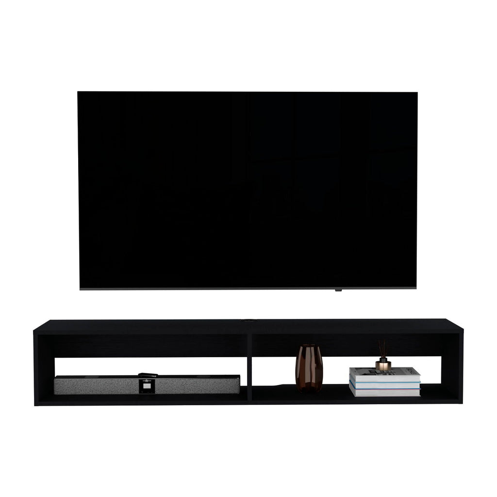 Moore Floating TV Stand with Cable Management - Light Brown, Black, or White