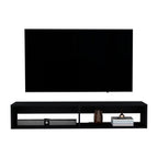 Moore Floating TV Stand with Cable Management - Light Brown, Black, or White