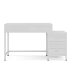 Computer Desk with Reversible 5 Drawer Storage - White or Light Brown