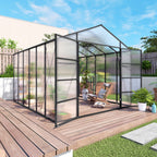 Gain Height Windproof Greenhouse with Heavy-Duty Frame - Black