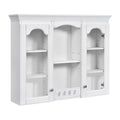 Wall-Mounted Medicine Cabinet with 2 Glass Doors and Adjustable Shelves - White