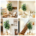 Artificial Fiddle Leaf Fig Tree 5FT with Planter - Green