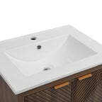 Modern Bathroom Vanity with Sink Combo – Compact Storage - Dark Brown or White