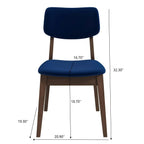 Solid Back Side Chair Set with Mid-Century Modern Design - Multiple Colors