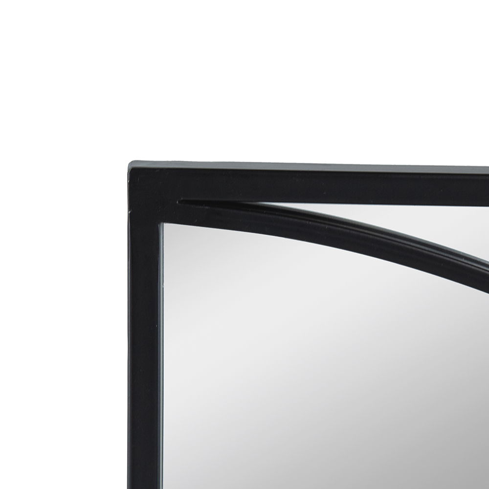 Rectangular Wall Mirror with Black Frame - 15.7" W x 0.7" D x 31.9" H - Black