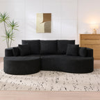 106 in. Cloud Curved Sectional Sofa with Chaise Lounge - Boucle Fabric