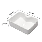 Modern Ceramic Rectangular Vessel Bathroom Sink with Sleek Design - White