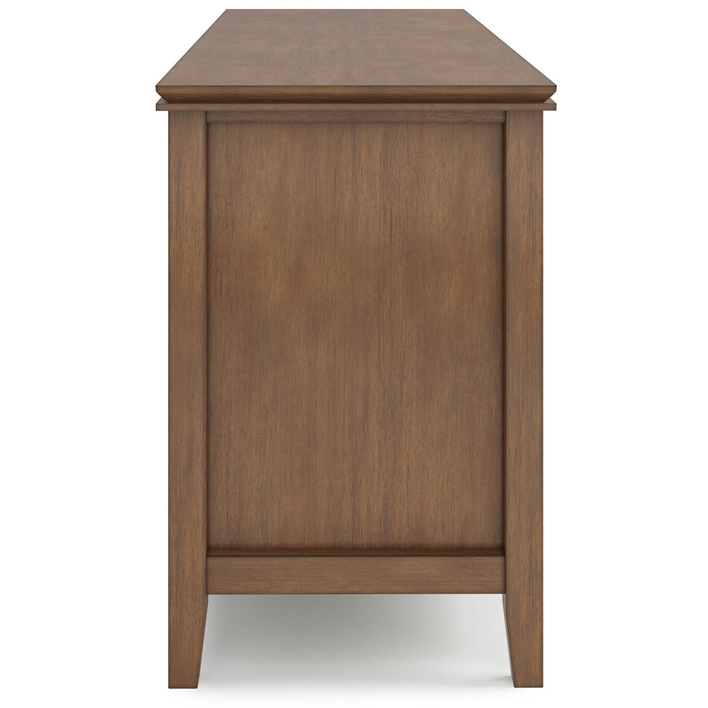 Rustic Natural Aged Brown TV Media Stand with Ample Storage - 72" Wide