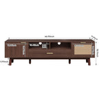 TV Stand for 75" TVs with Soft-Closing Doors - Dark Brown
