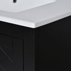 Ceramic Sink Vanity Combo with 3 Drawers and Soft Closing Doors - 30"