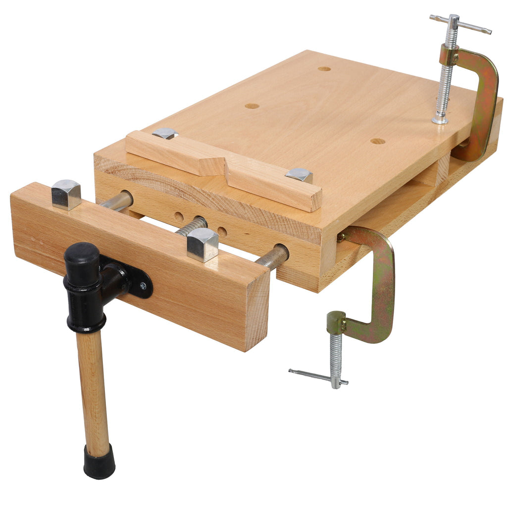 Portable Hardwood Workbench with Quick Release Handle - Natural