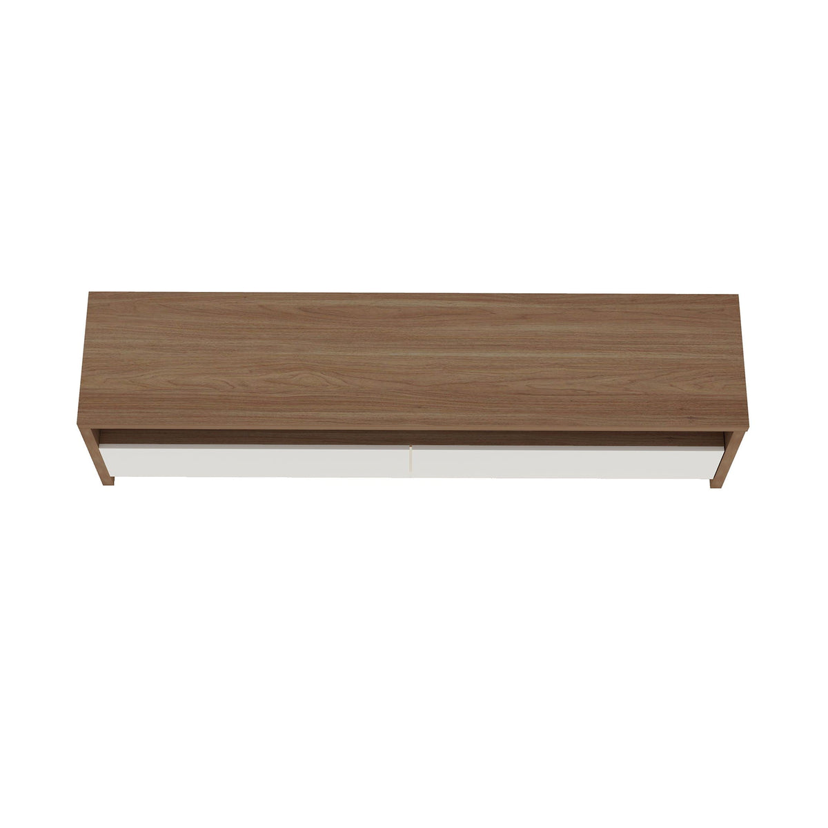 Modern 70" TV Stand with Full Extension Drawers - White or Light Brown