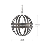 4 Light Galvanized Chandelier