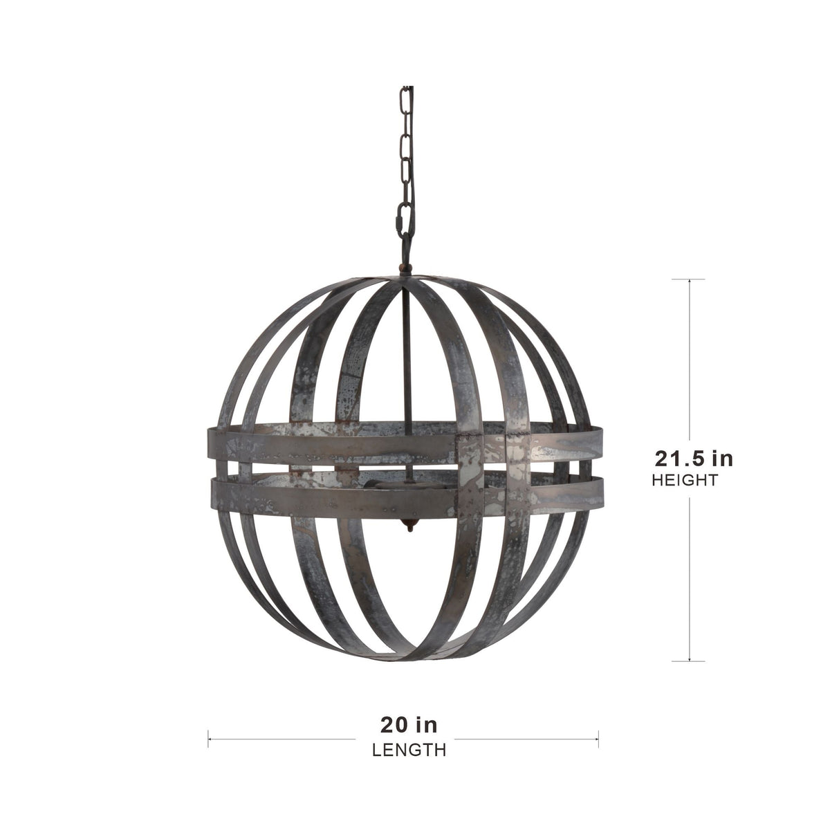 4 Light Galvanized Chandelier