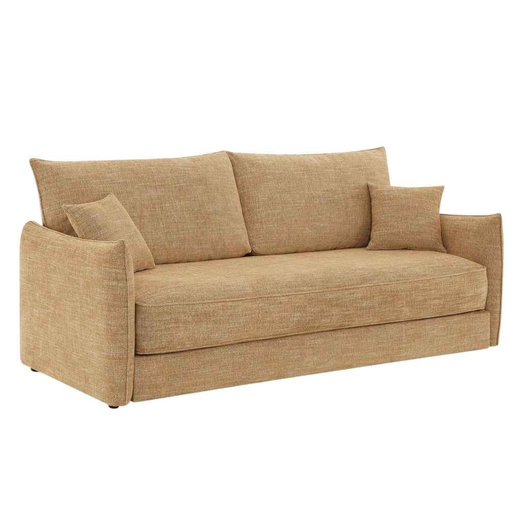 Mocha Sofa with Pocket Coil Support and 2 Pillows - Cadie