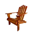 Foldable Solid Wood Adirondack Chair with Classic Design - Oak Finish