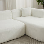 Modular Sectional Sofa with Curved Back - Beige