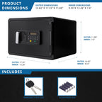 0.54 Cubic Ft Keypad Fireproof Security Safe with Electronic Keypad - Black